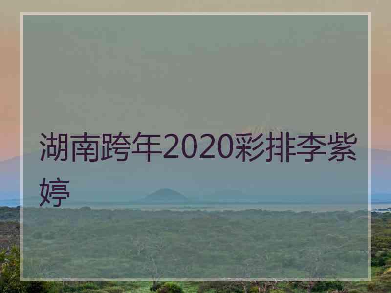 湖南跨年2020彩排李紫婷