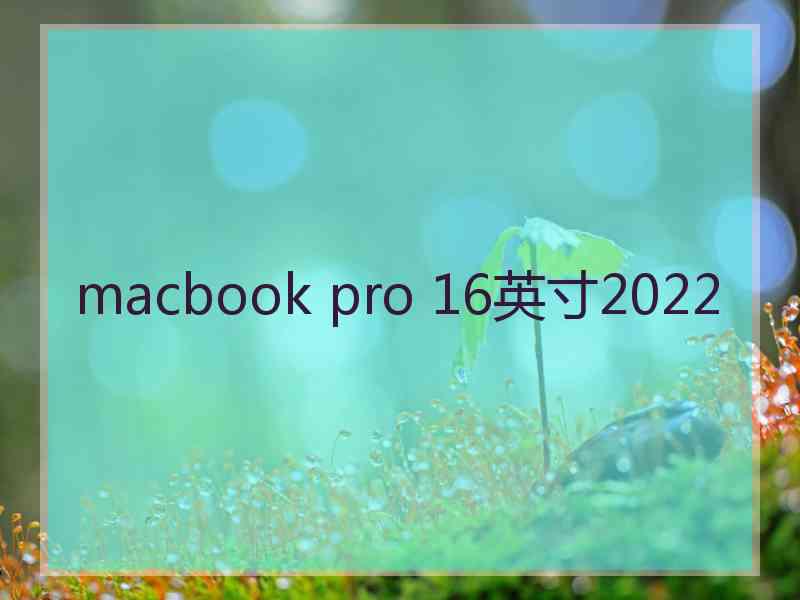 macbook pro 16英寸2022