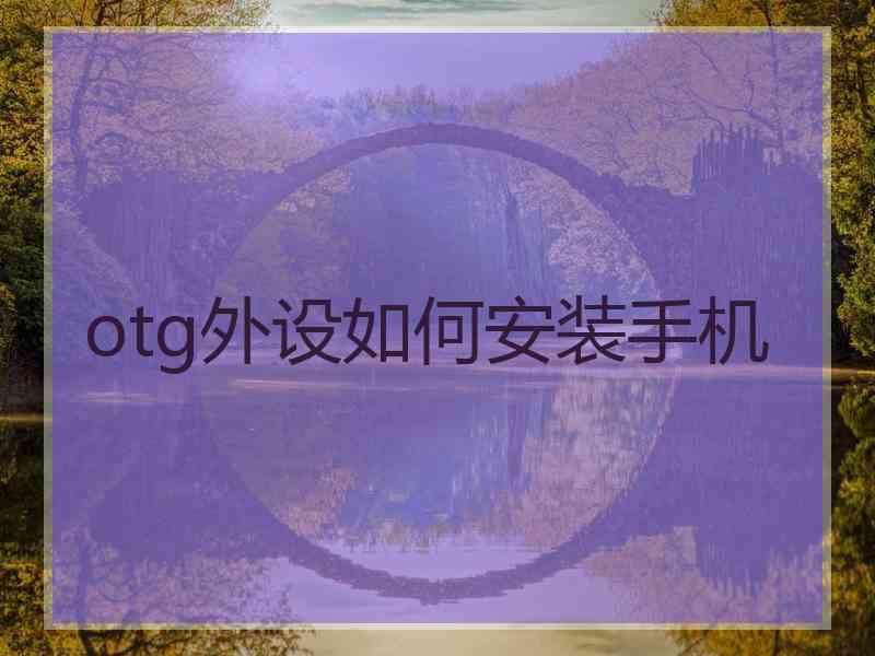 otg外设如何安装手机