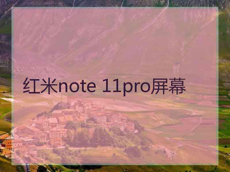 红米note 11pro屏幕