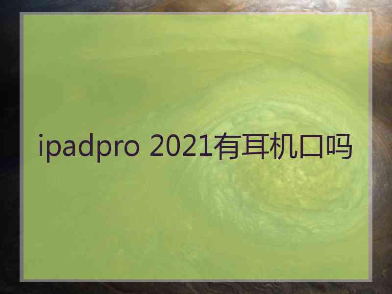 ipadpro 2021有耳机口吗