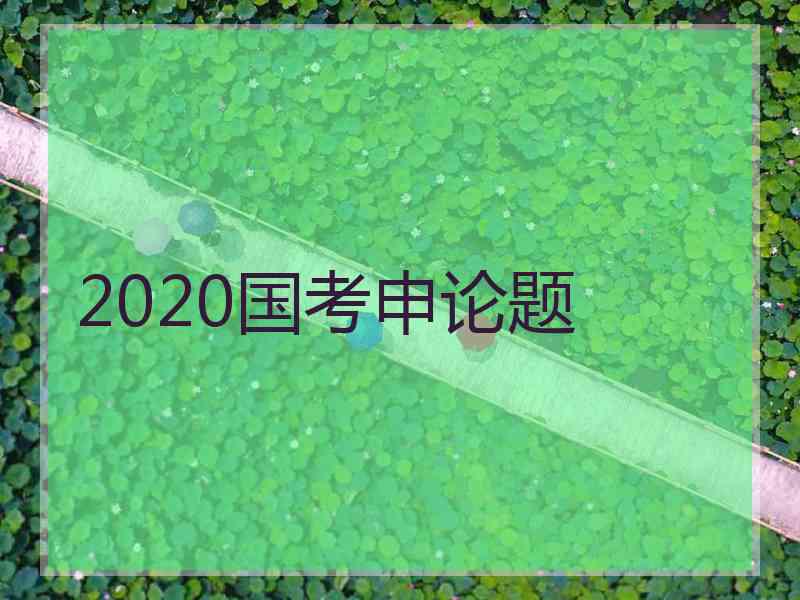 2020国考申论题