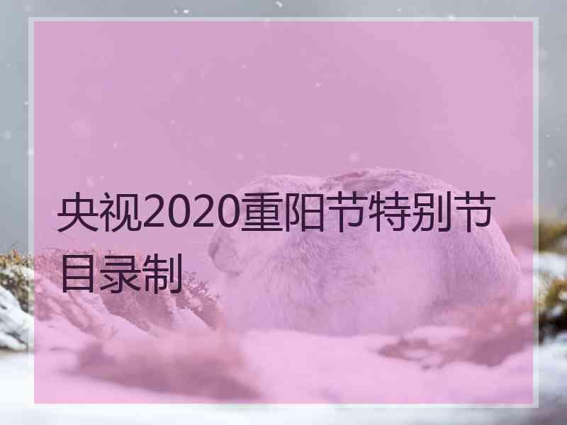 央视2020重阳节特别节目录制