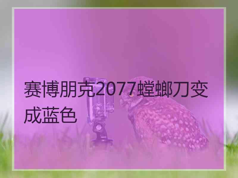 赛博朋克2077螳螂刀变成蓝色