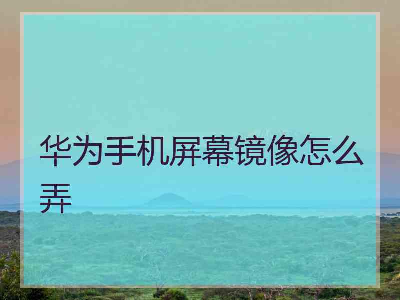 华为手机屏幕镜像怎么弄