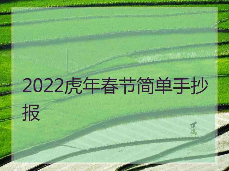 2022虎年春节简单手抄报