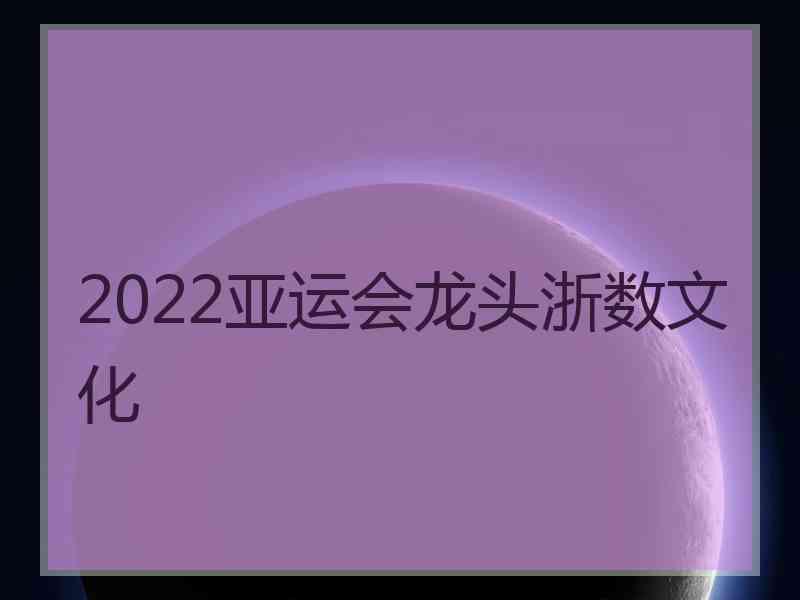 2022亚运会龙头浙数文化