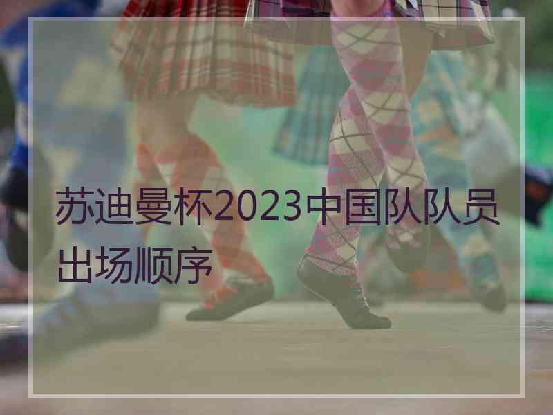 苏迪曼杯2023中国队队员出场顺序