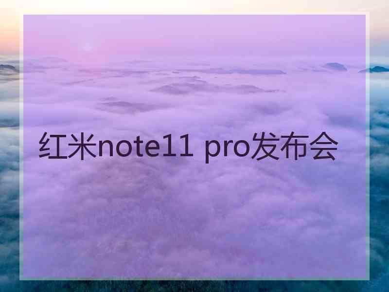 红米note11 pro发布会