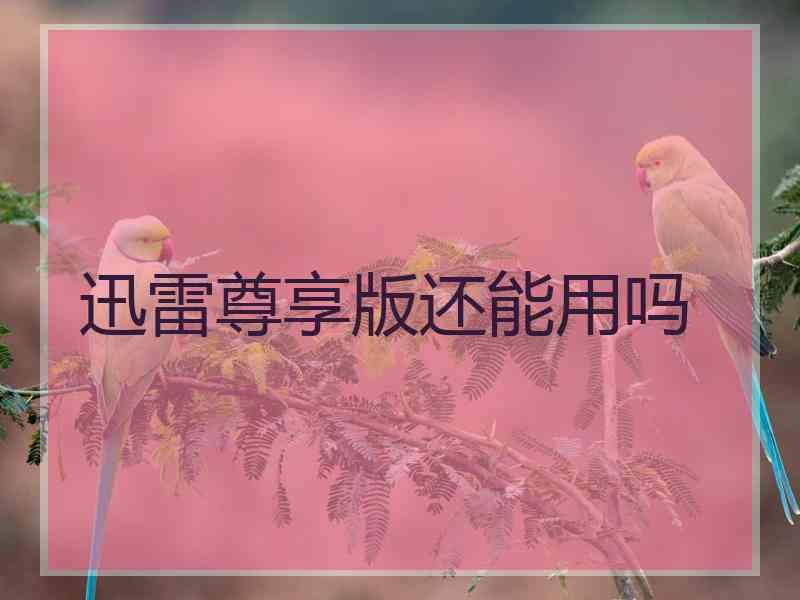 迅雷尊享版还能用吗