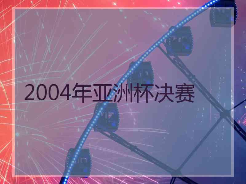 2004年亚洲杯决赛