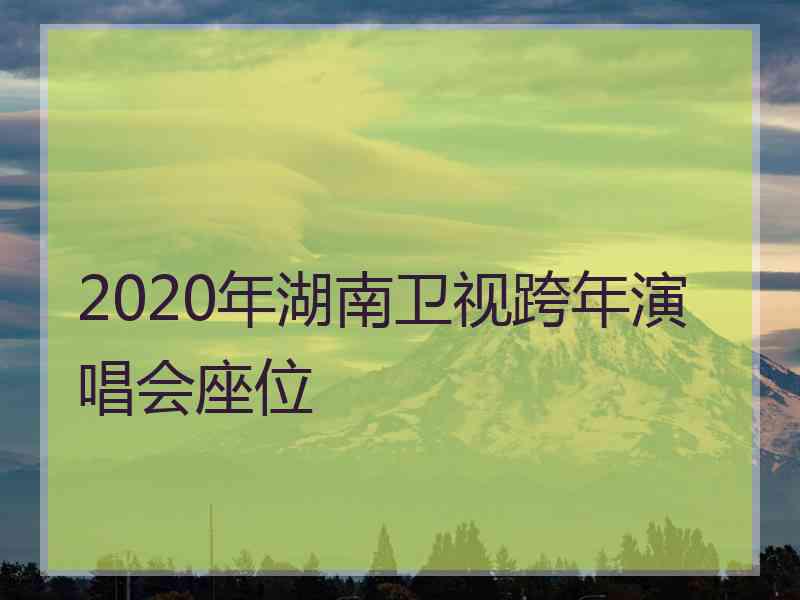 2020年湖南卫视跨年演唱会座位