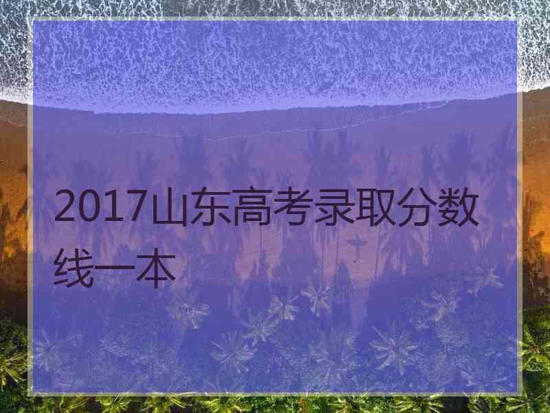 2017山东高考录取分数线一本