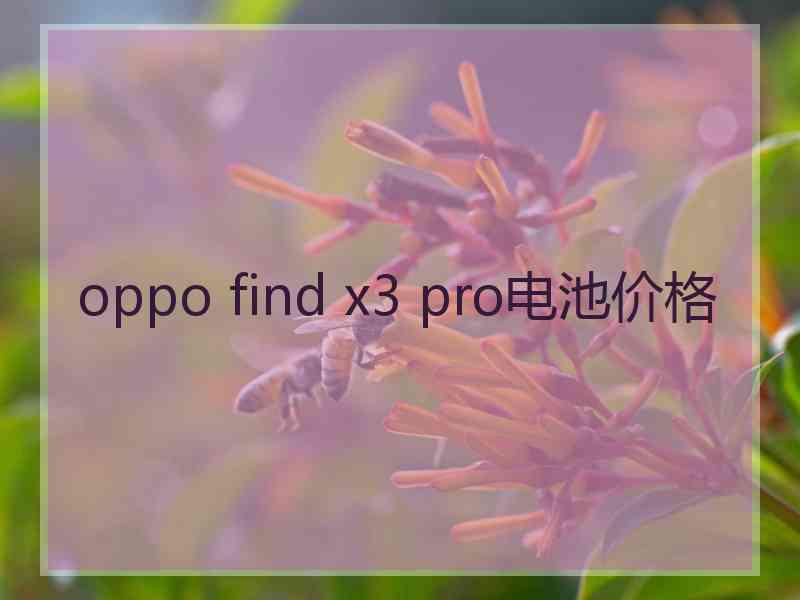 oppo find x3 pro电池价格