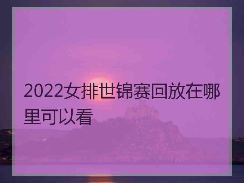 2022女排世锦赛回放在哪里可以看