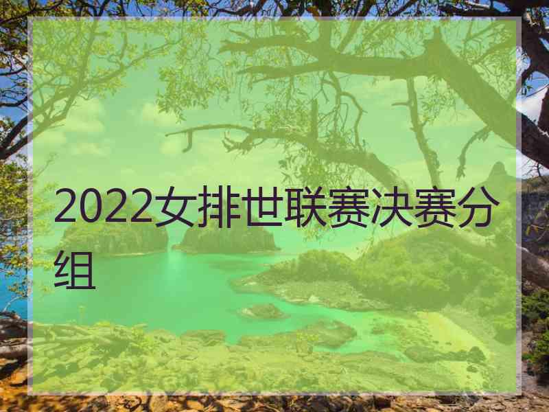 2022女排世联赛决赛分组