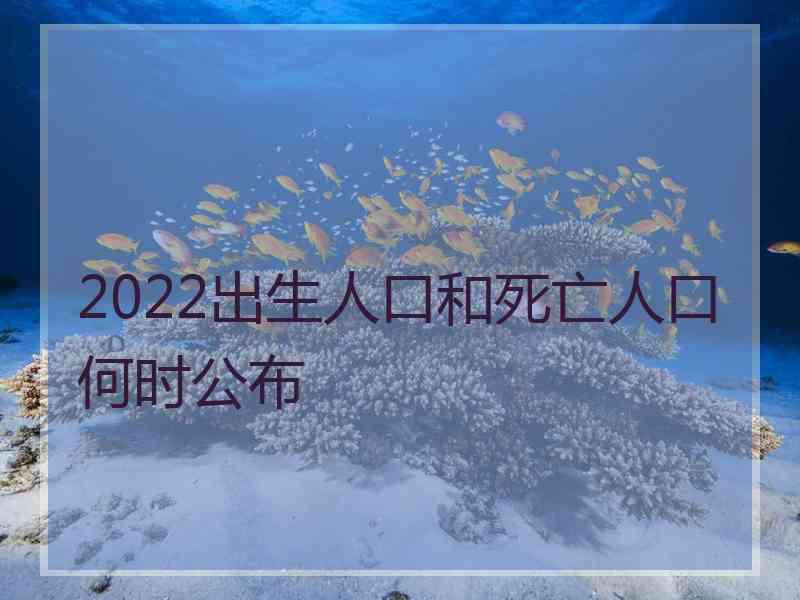 2022出生人口和死亡人口何时公布