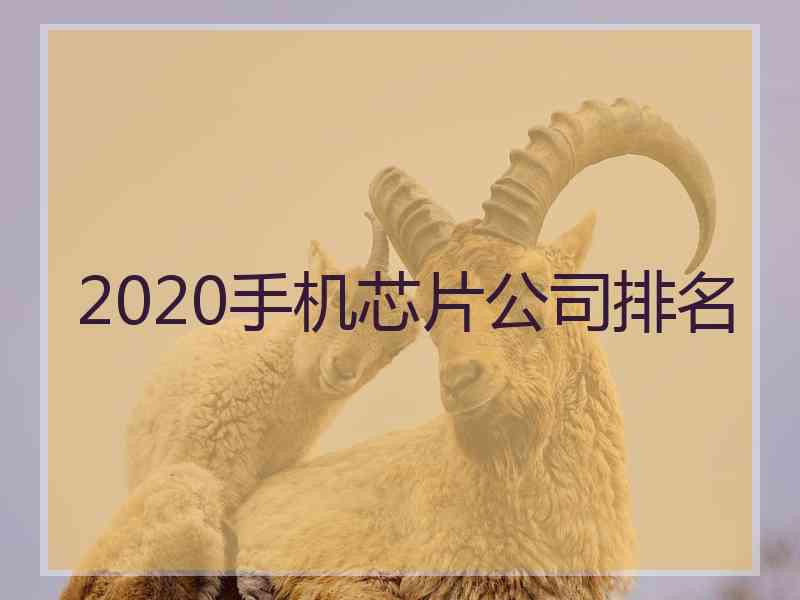 2020手机芯片公司排名