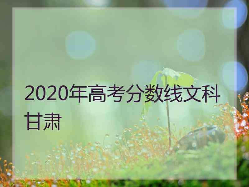 2020年高考分数线文科甘肃