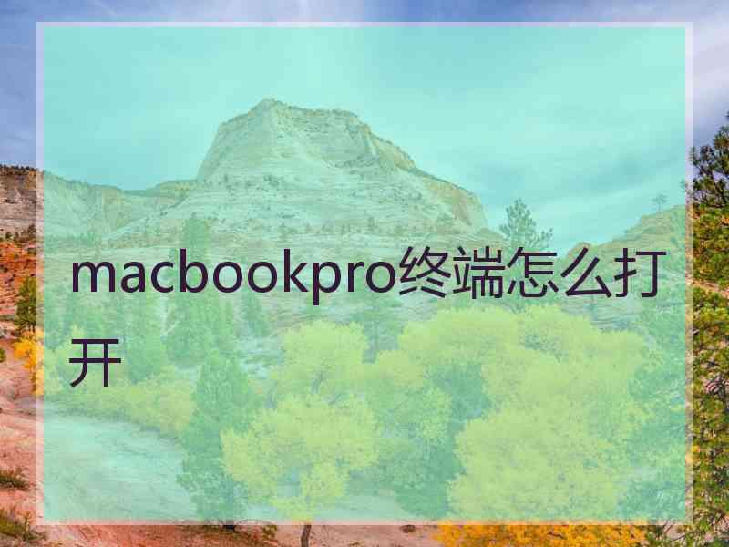 macbookpro终端怎么打开