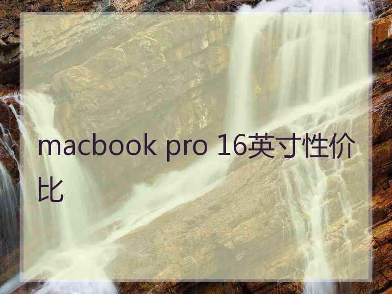 macbook pro 16英寸性价比