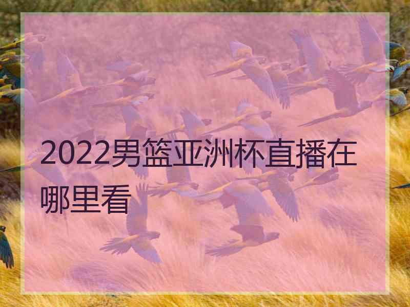 2022男篮亚洲杯直播在哪里看