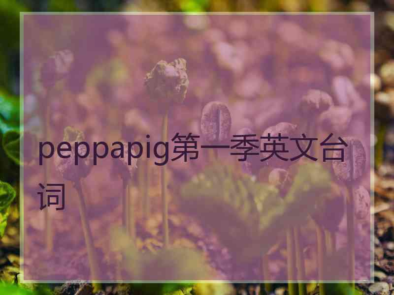 peppapig第一季英文台词