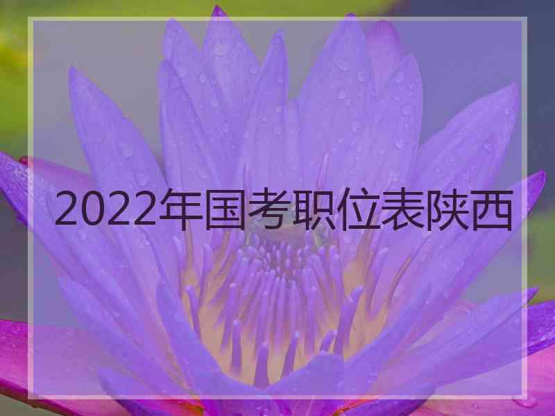 2022年国考职位表陕西