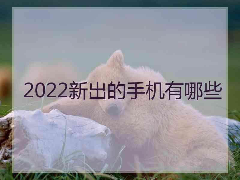 2022新出的手机有哪些