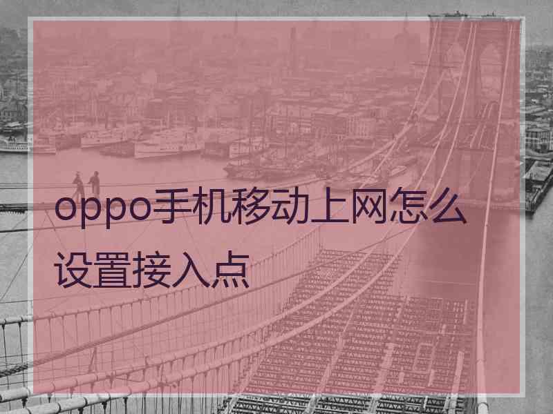 oppo手机移动上网怎么设置接入点