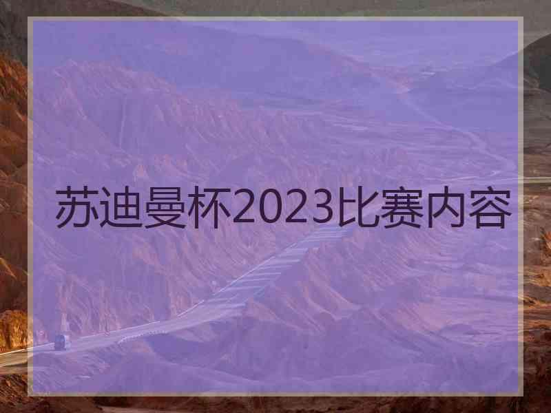 苏迪曼杯2023比赛内容