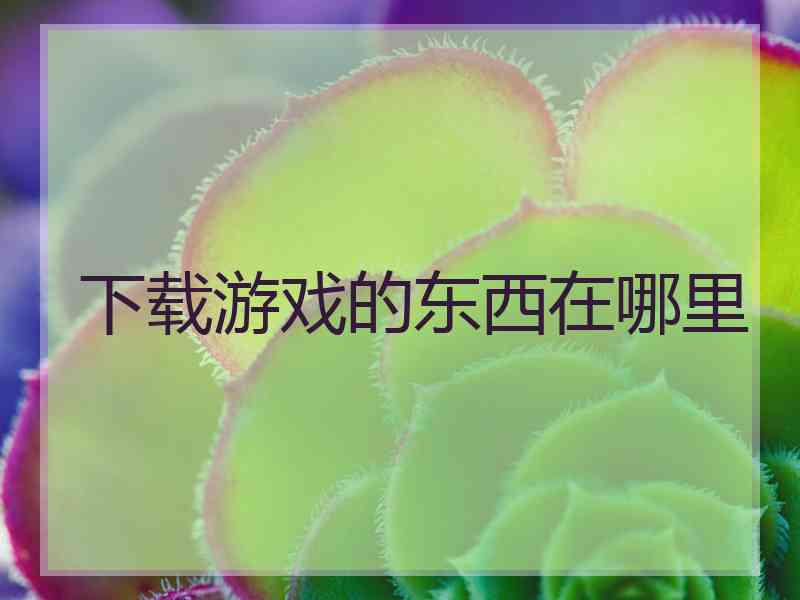 下载游戏的东西在哪里