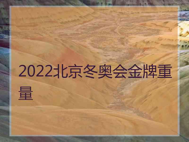 2022北京冬奥会金牌重量