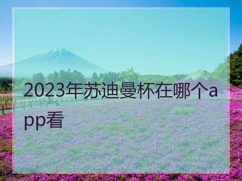 2023年苏迪曼杯在哪个app看