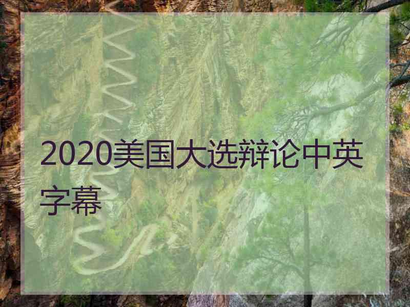 2020美国大选辩论中英字幕