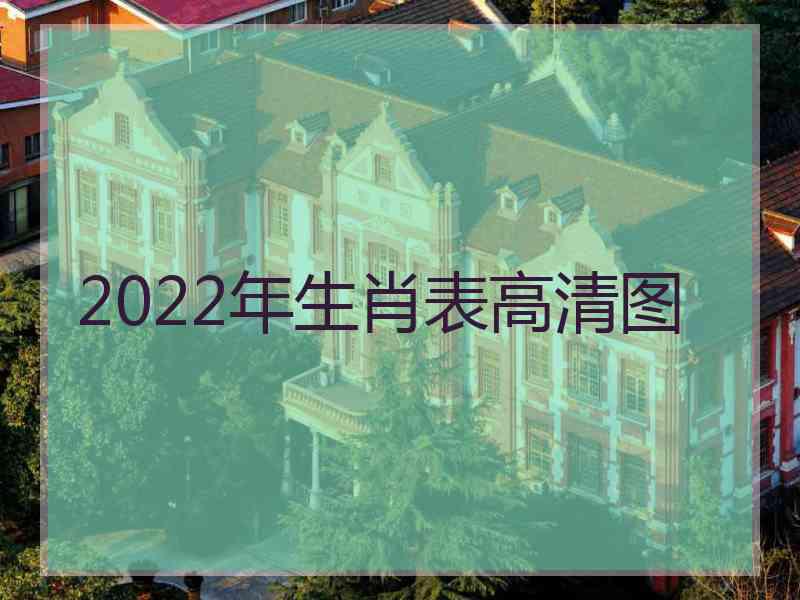 2022年生肖表高清图