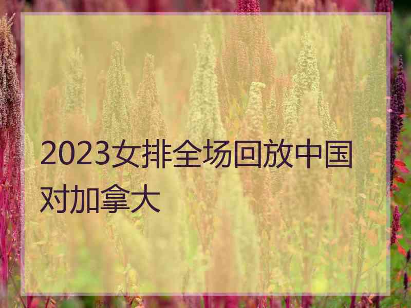 2023女排全场回放中国对加拿大