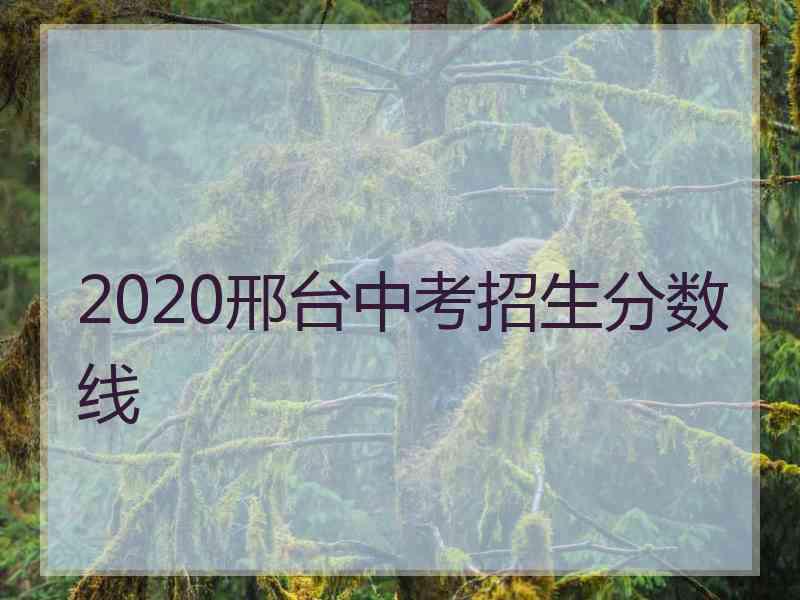 2020邢台中考招生分数线