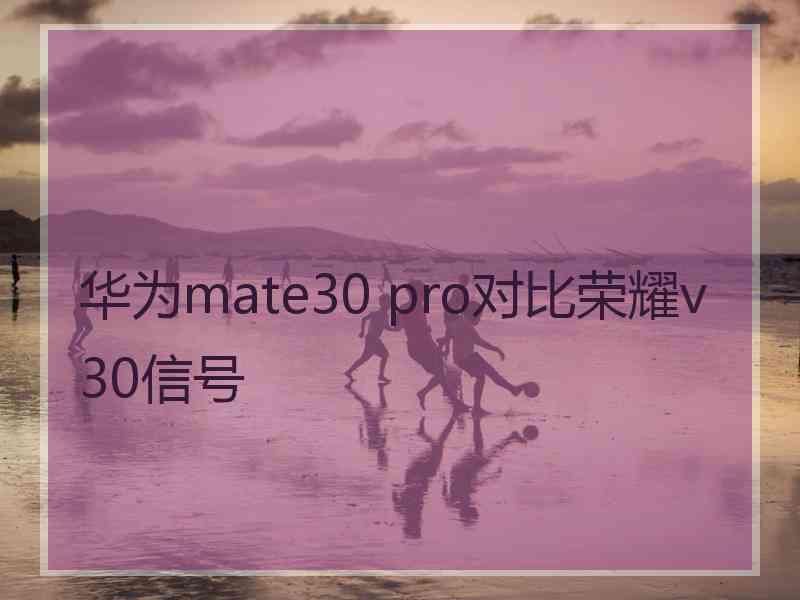 华为mate30 pro对比荣耀v30信号