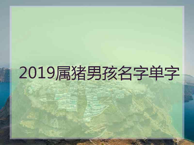 2019属猪男孩名字单字