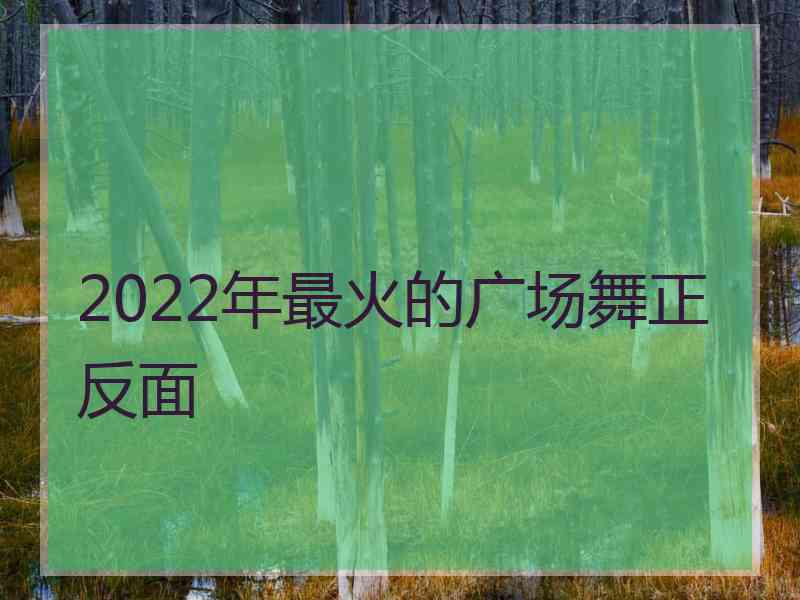 2022年最火的广场舞正反面