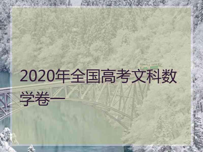 2020年全国高考文科数学卷一