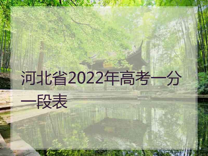 河北省2022年高考一分一段表