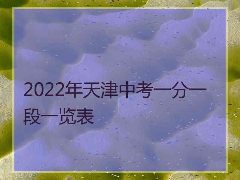 2022年天津中考一分一段一览表