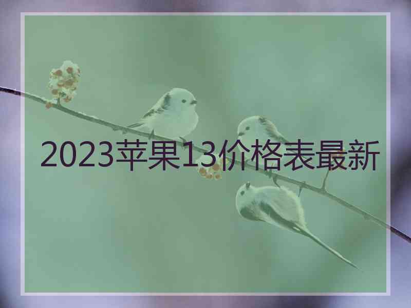 2023苹果13价格表最新