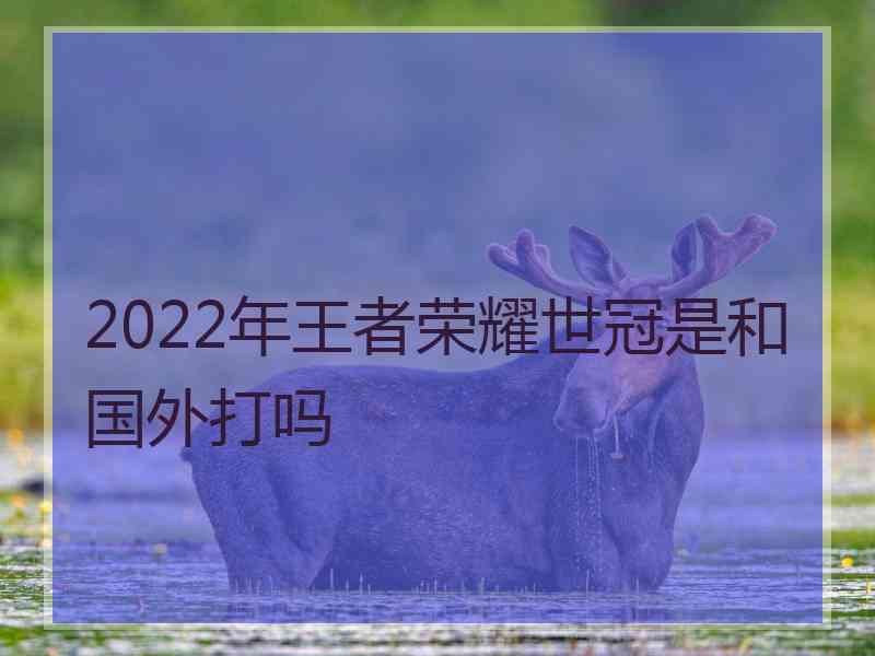 2022年王者荣耀世冠是和国外打吗