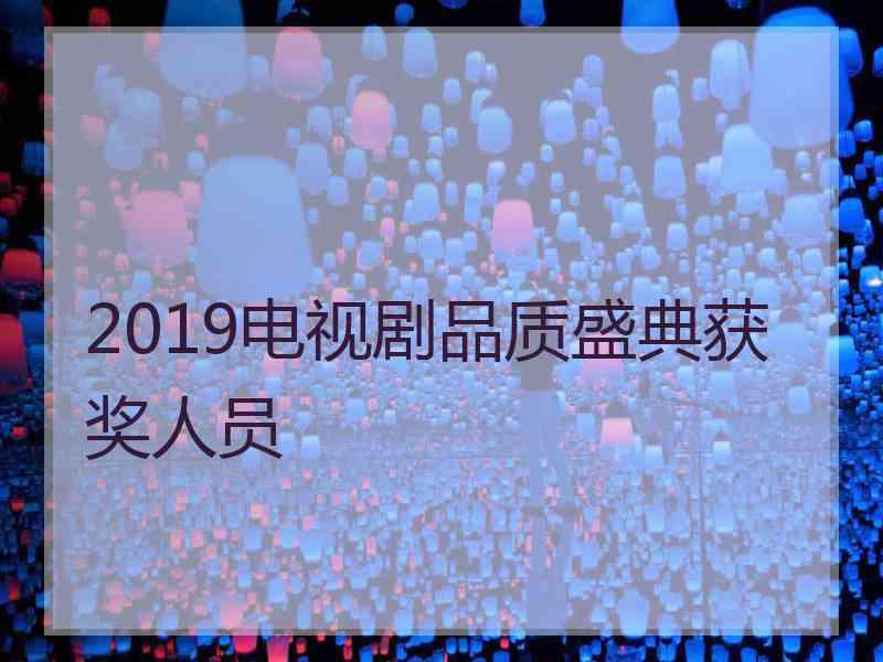 2019电视剧品质盛典获奖人员