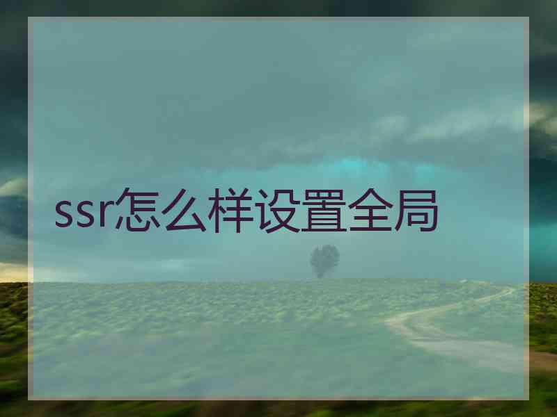 ssr怎么样设置全局