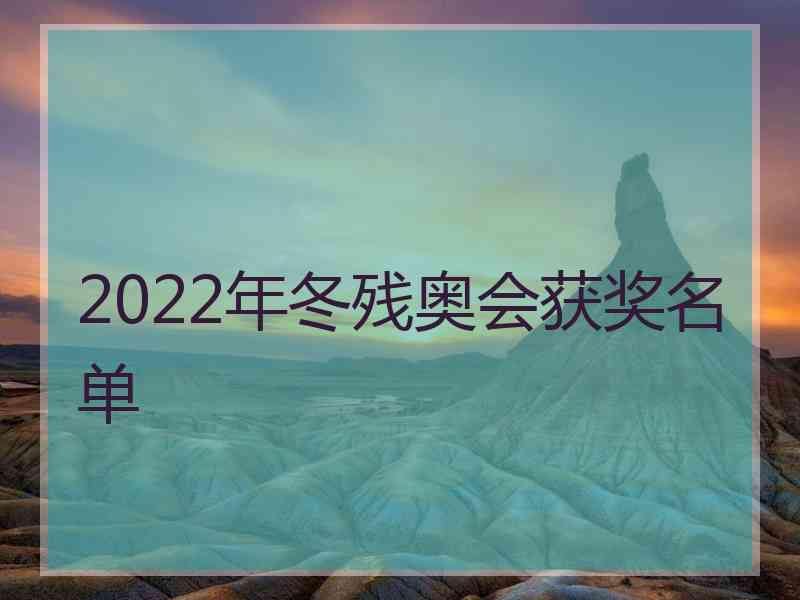 2022年冬残奥会获奖名单