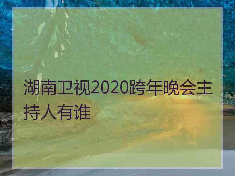 湖南卫视2020跨年晚会主持人有谁